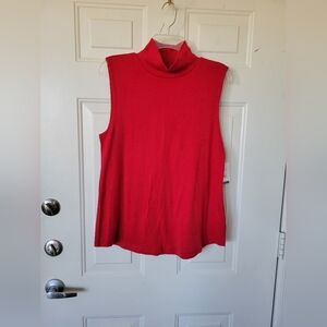 Croft and Barrow Sleeveless Red Mock Knit Turtleneck Top Tunic